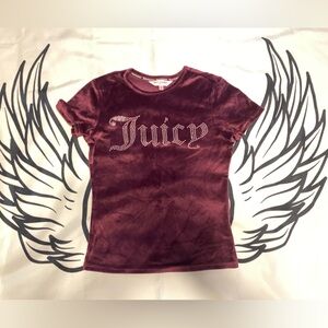 Juicy Couture Plush Velvet Tee - Burgundy